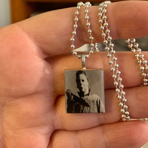 (2/$12,4/$20)Michael Meyers Scrabble Tile Necklace - Picture 1 of 2